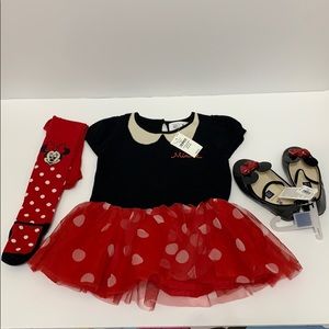 New! Baby Gap mini mouse dress, stocking & shoes